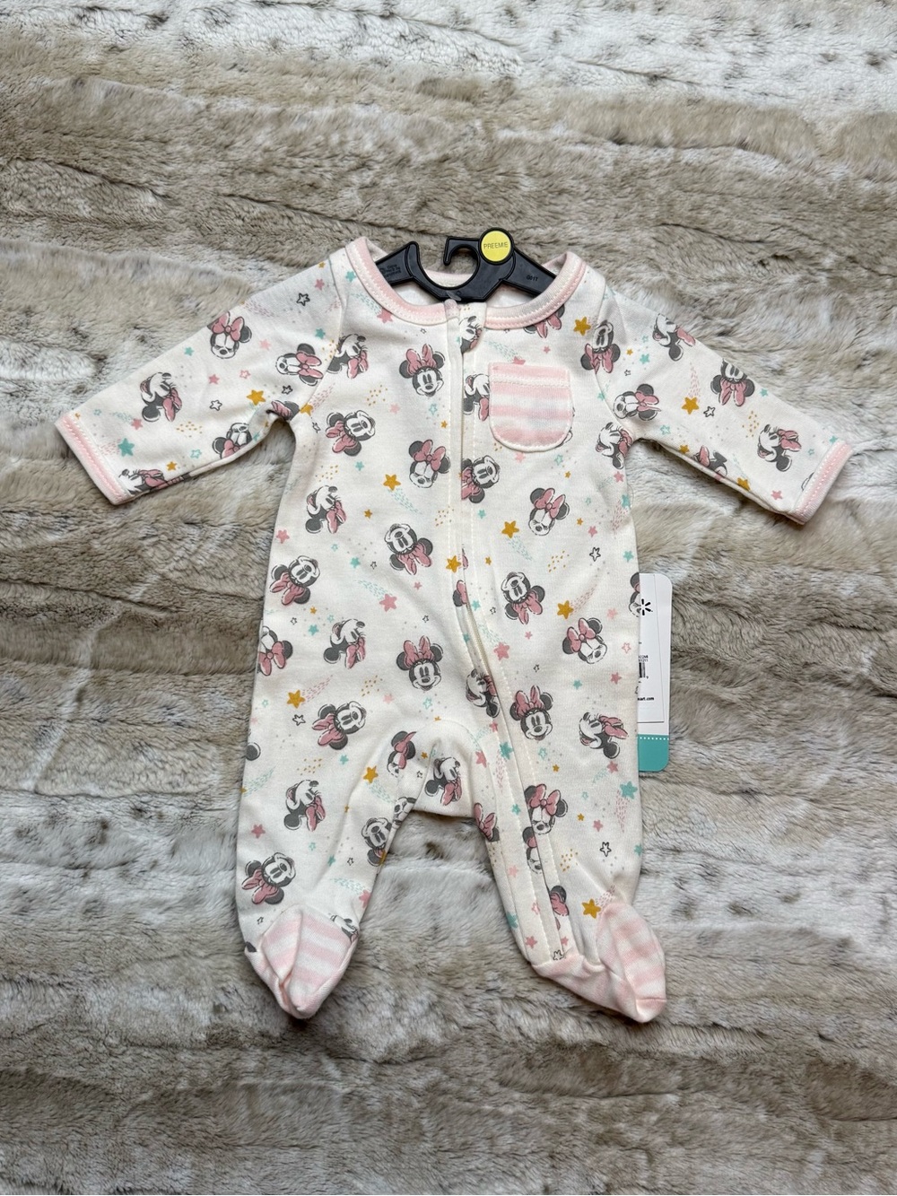 *NWT* Disney Baby Minnie Mouse Infant Footed Bodysuit, Size Preemie